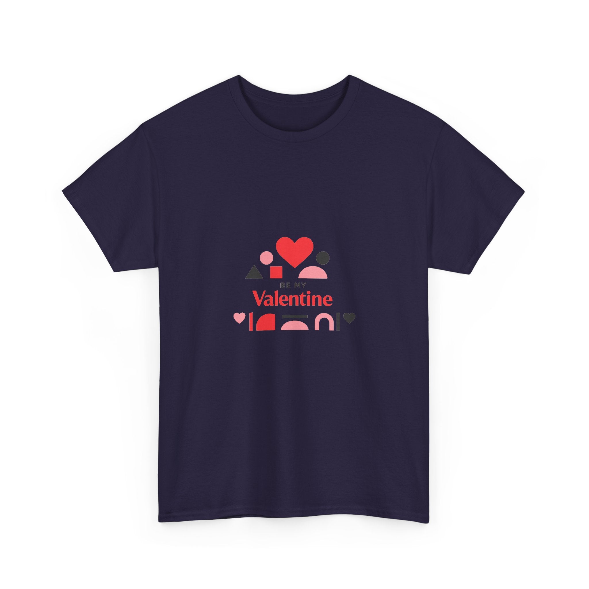 Valentine's Day Tee - AI-Assisted Geometric Heart Design for Couples