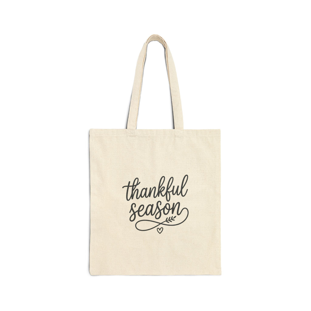 Thankful Season Tote | Thanksgiving, Harvest Script Canvas Tote