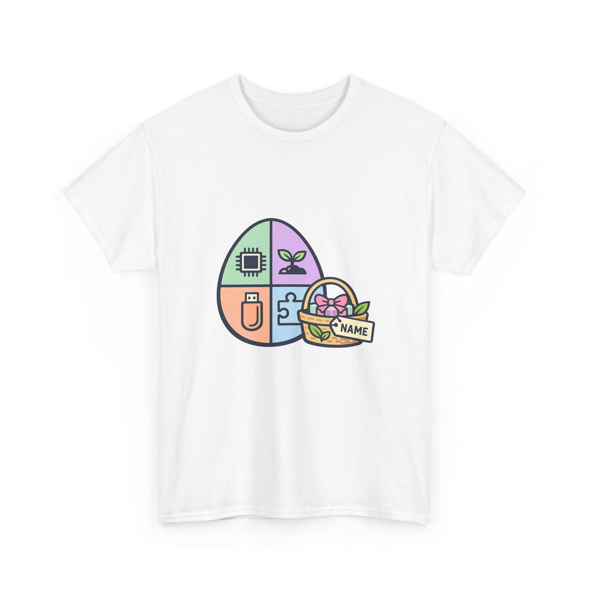 Easter Sunday Shirt for Christians - Cute Bunny & Eggs Design