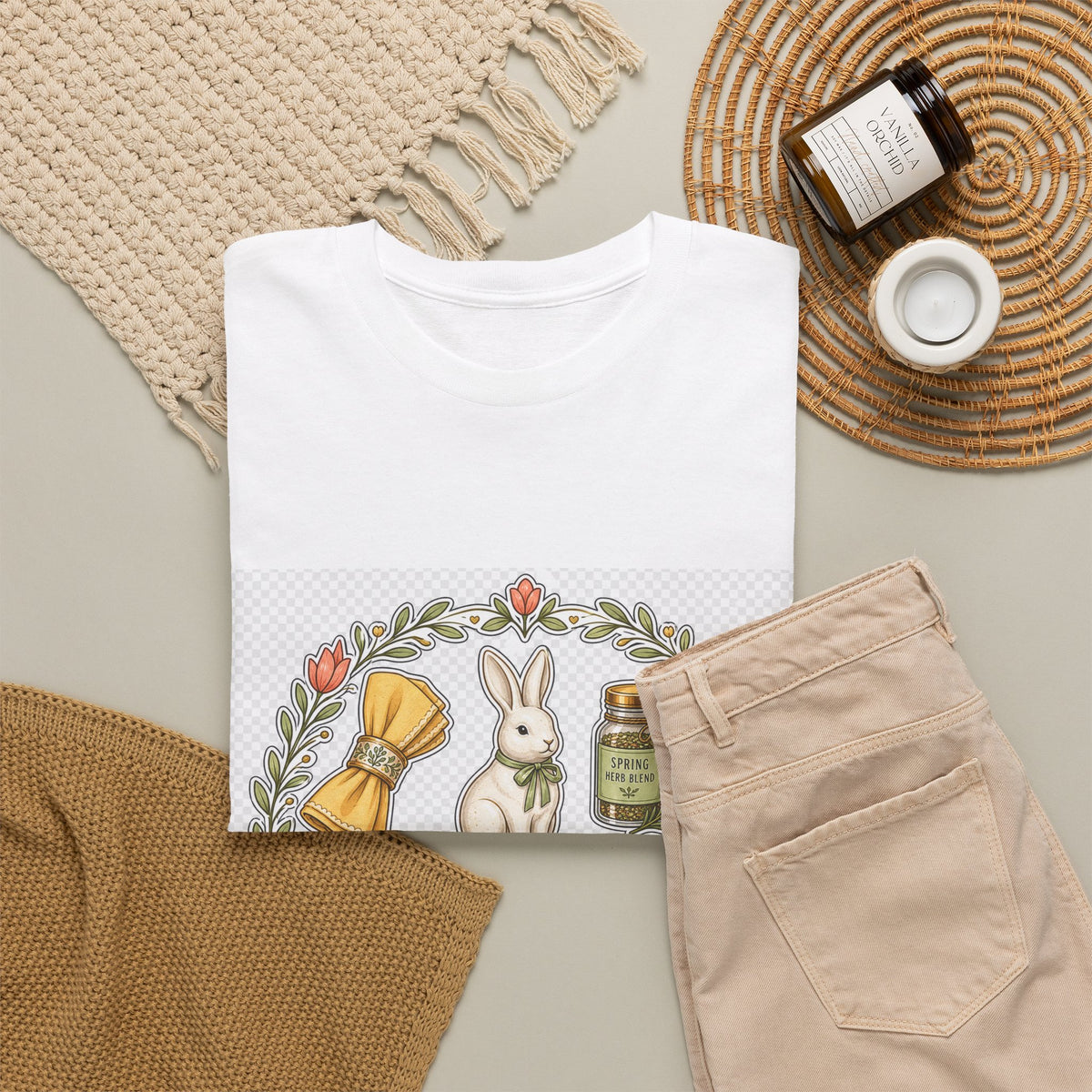 Easter Sunday T-Shirt for Family — Pastel Bunny & Egg Design