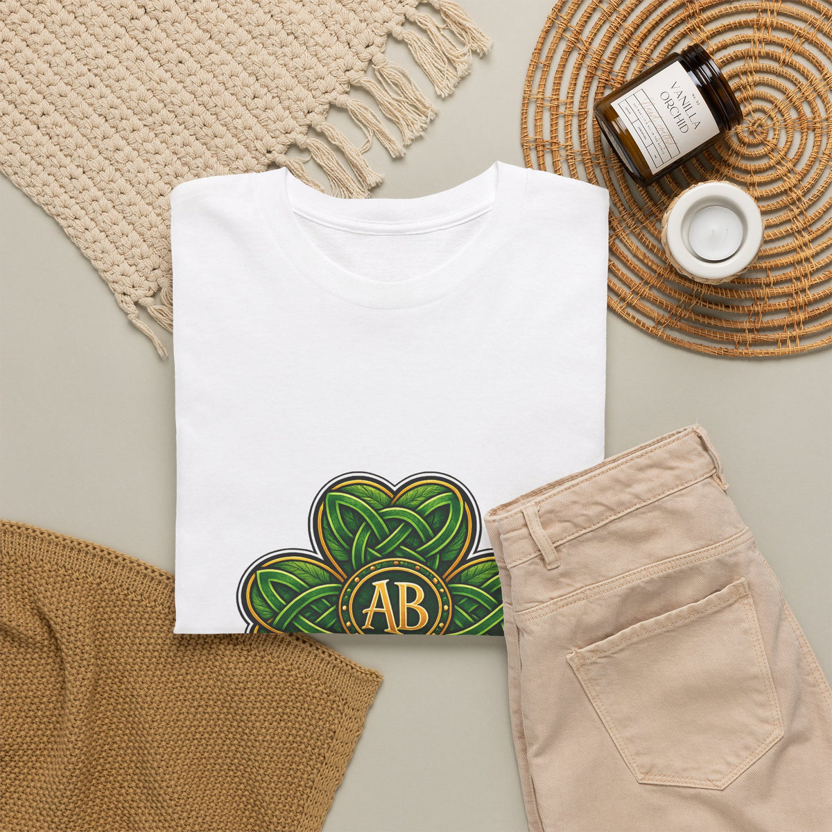 St. Patrick's Day Graphic Tee for Friends - Shamrock Burst Design