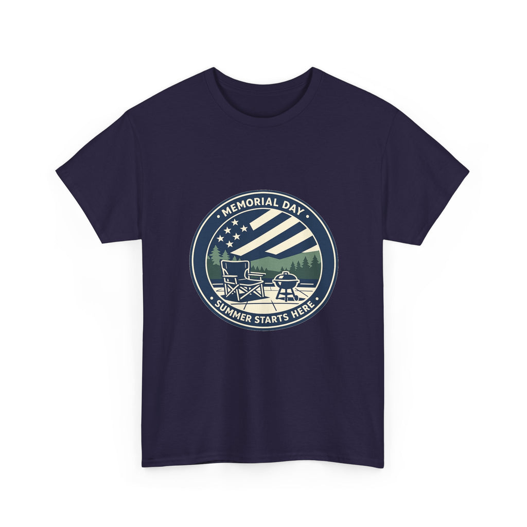 Memorial Day T-Shirt for Patriotic Americans - Red White Blue Art
