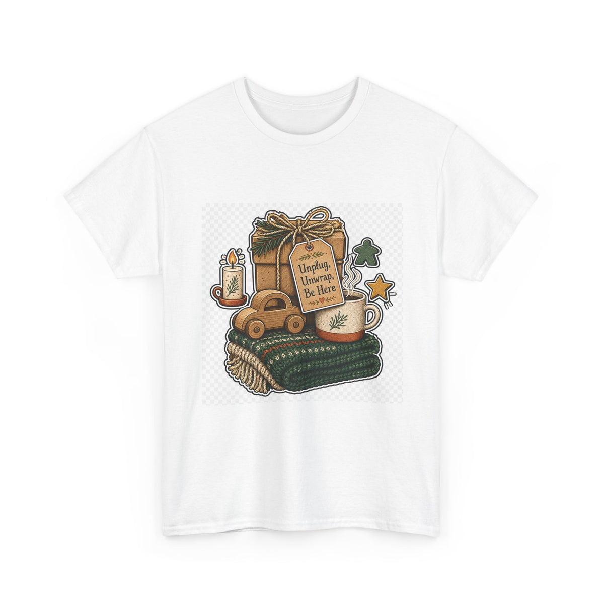 Christmas Day Plaid Reindeer Tee for Family & Holiday Gifts