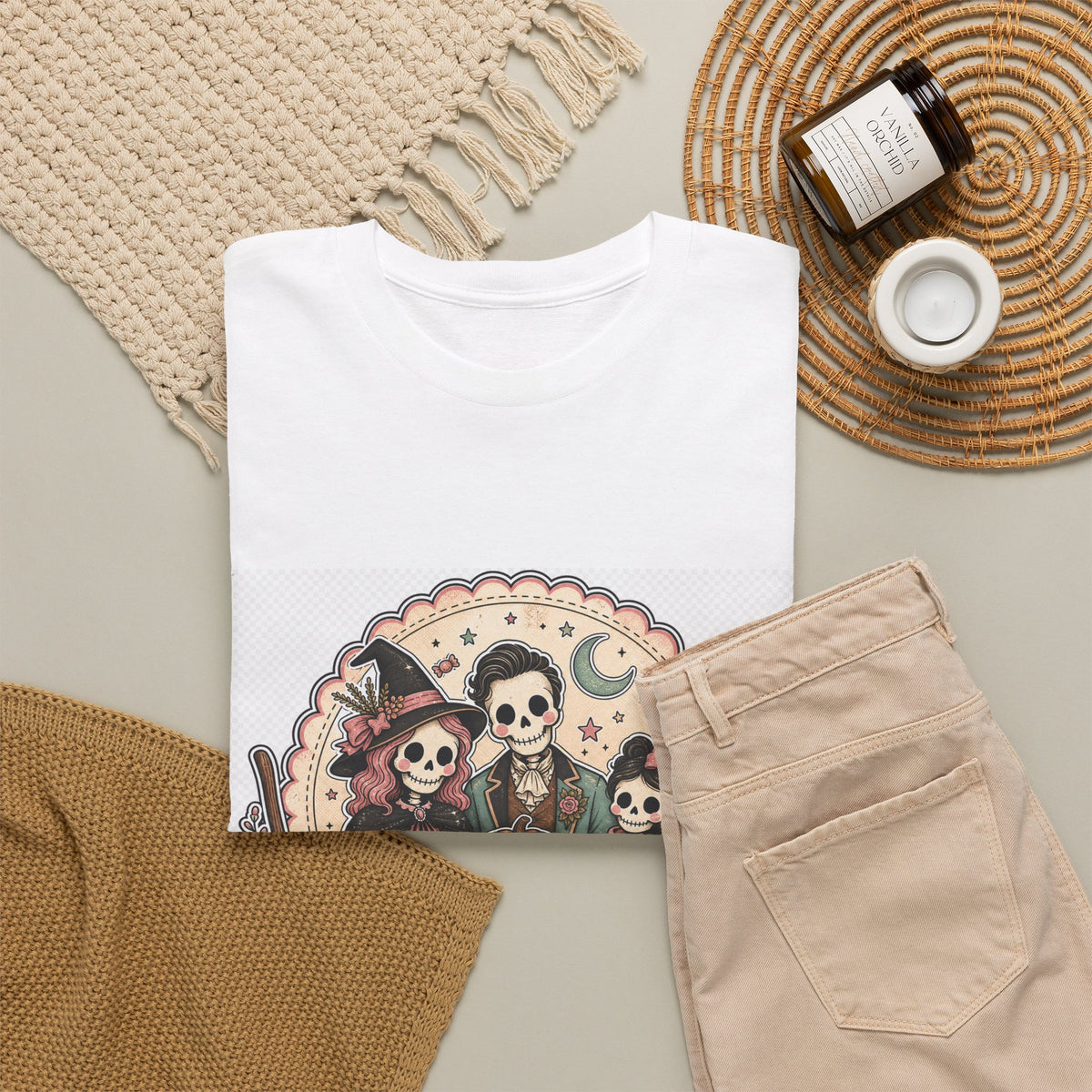 Halloween Pumpkin Skull Graphic Tee for Spooky Season
