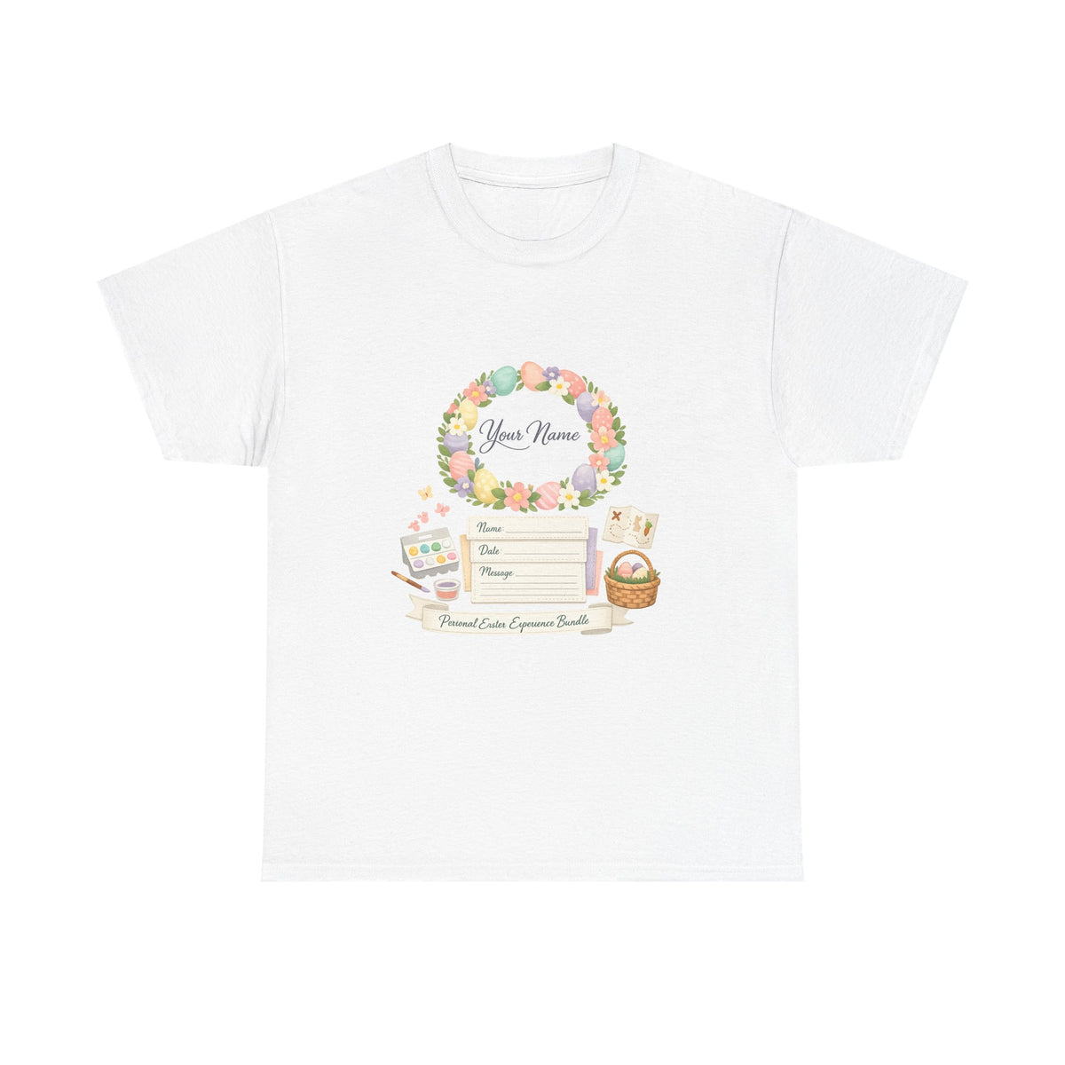 Easter Sunday Shirt for Women — Pastel Bunny Floral Design