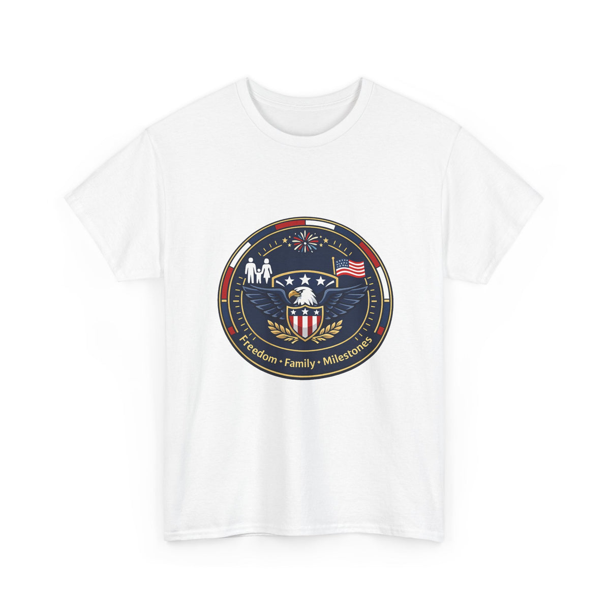 Independence Day Tee for Patriotic Fans Firework Flag Design