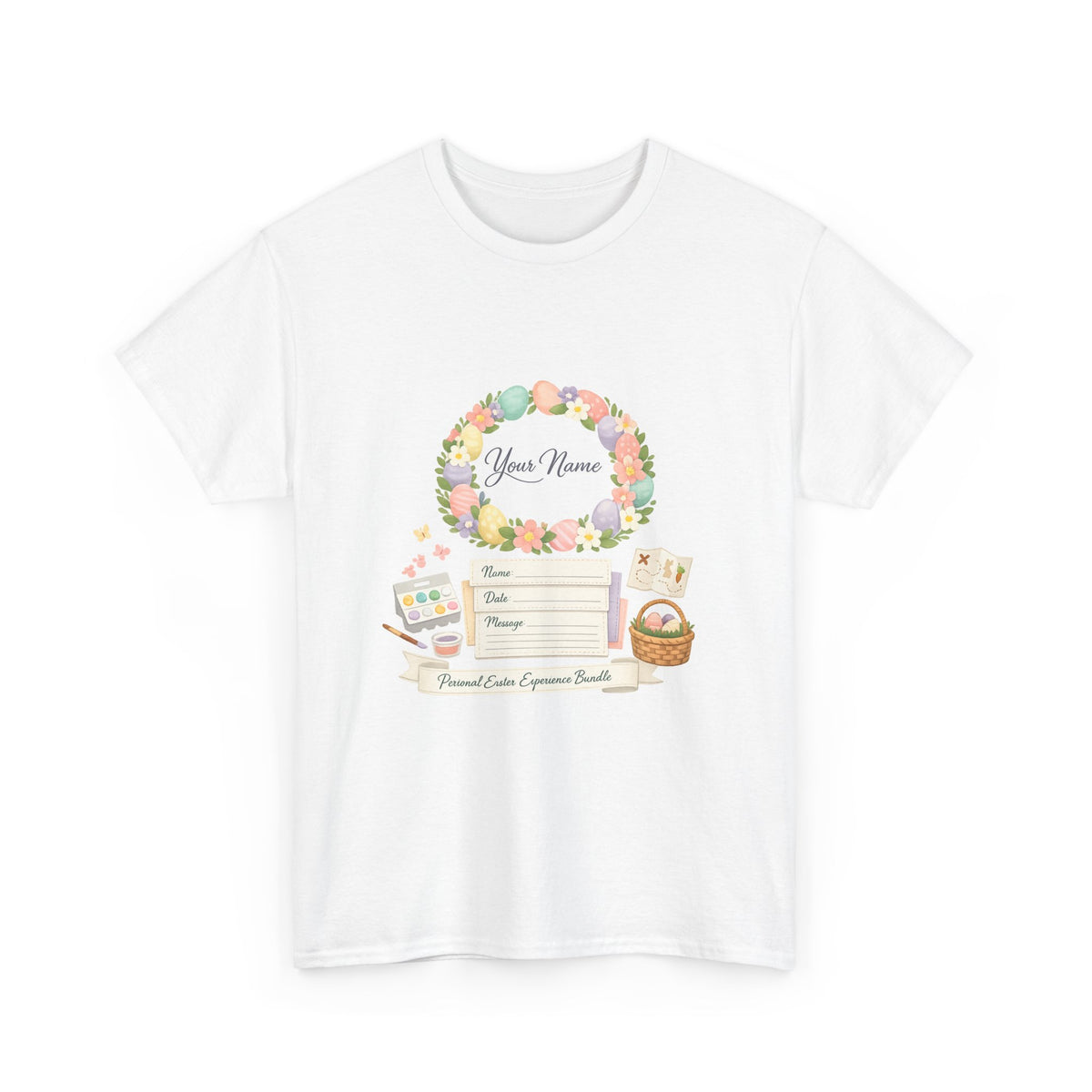 Easter Sunday Shirt for Women — Pastel Bunny Floral Design