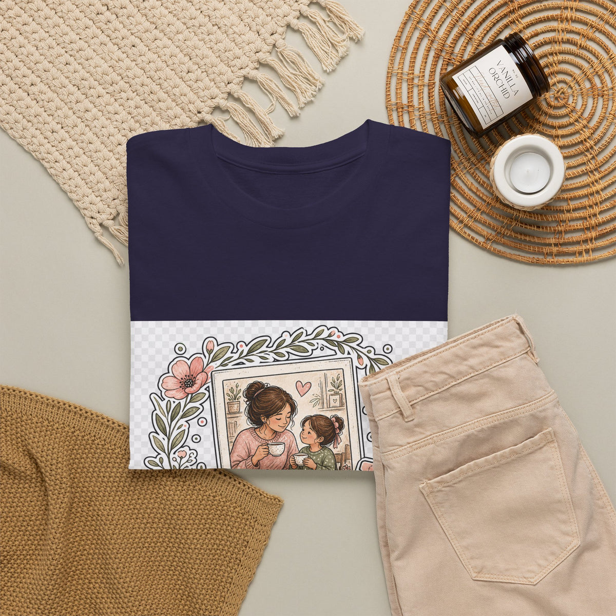 Mother's Day Mom Floral Heart Tee — Soft Cotton Gift for Mom