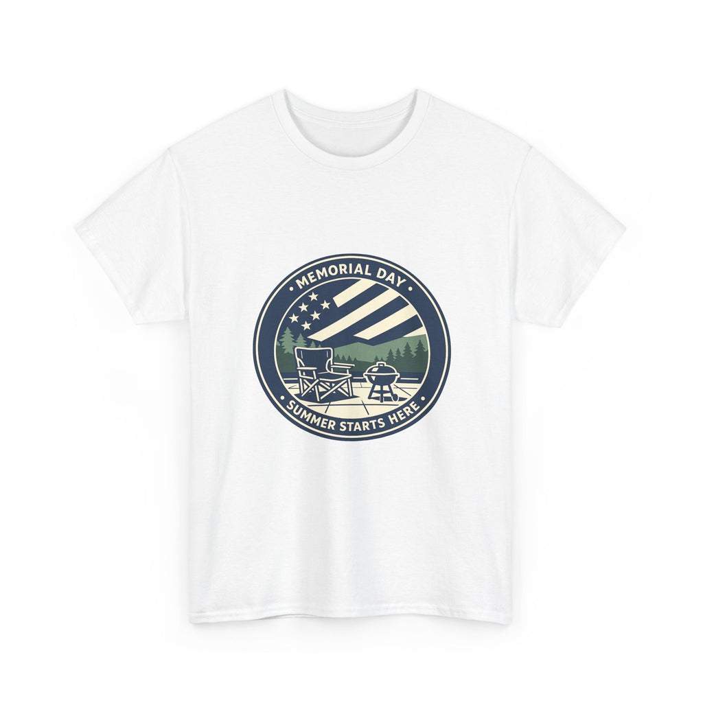 Memorial Day T-Shirt for Patriotic Americans - Red White Blue Art