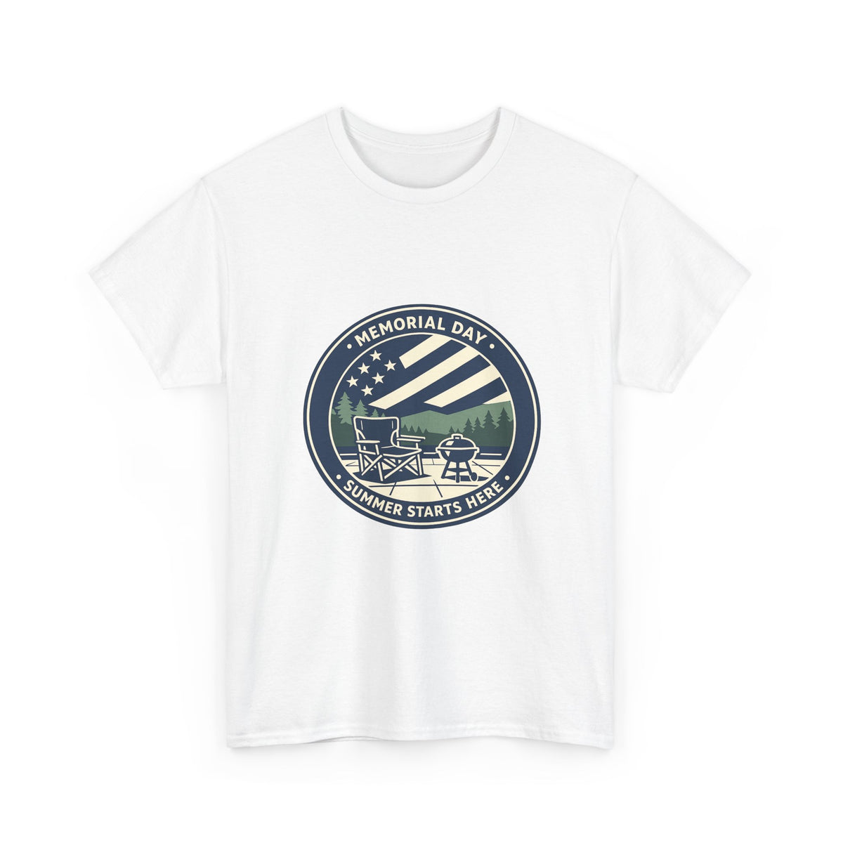 Memorial Day T-Shirt for Patriotic Americans - Red White Blue Art