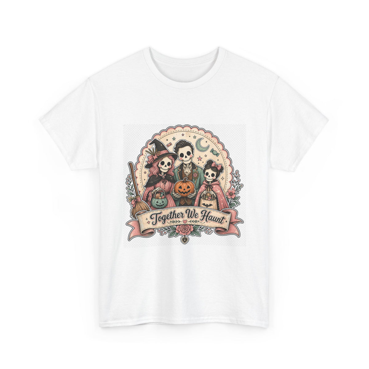 Halloween Pumpkin Skull Graphic Tee for Spooky Season