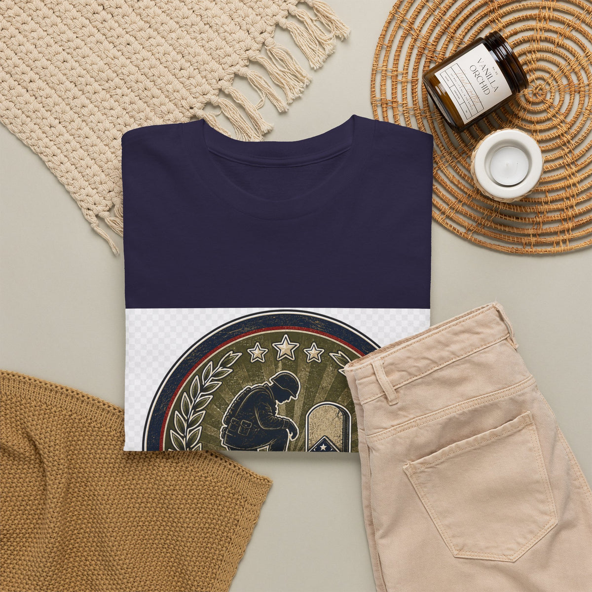Memorial Day Tribute Tee for Patriots — Flag Heart Art
