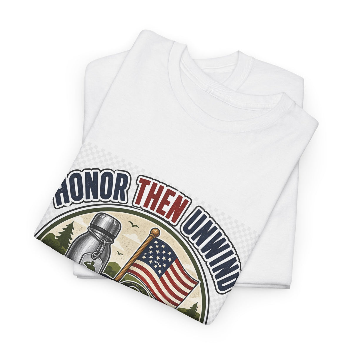 Memorial Day Patriotic Tee for Veterans & Families, Flag Art