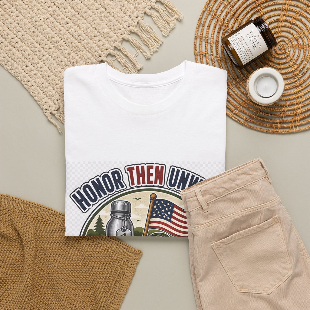 Memorial Day Patriotic Tee for Veterans & Families, Flag Art