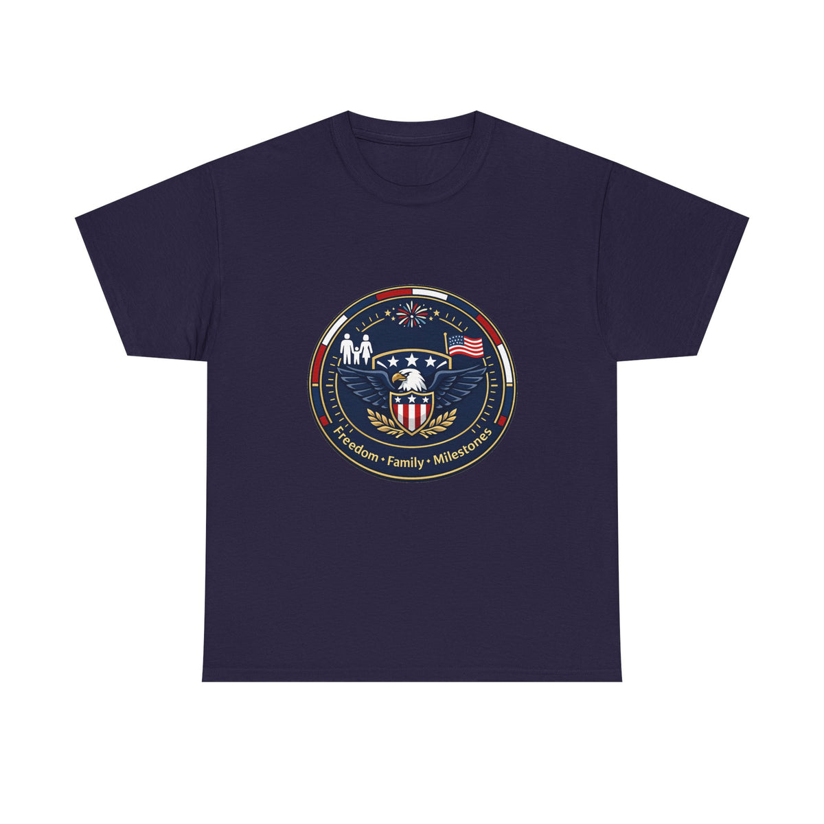 Independence Day Tee for Patriotic Fans Firework Flag Design