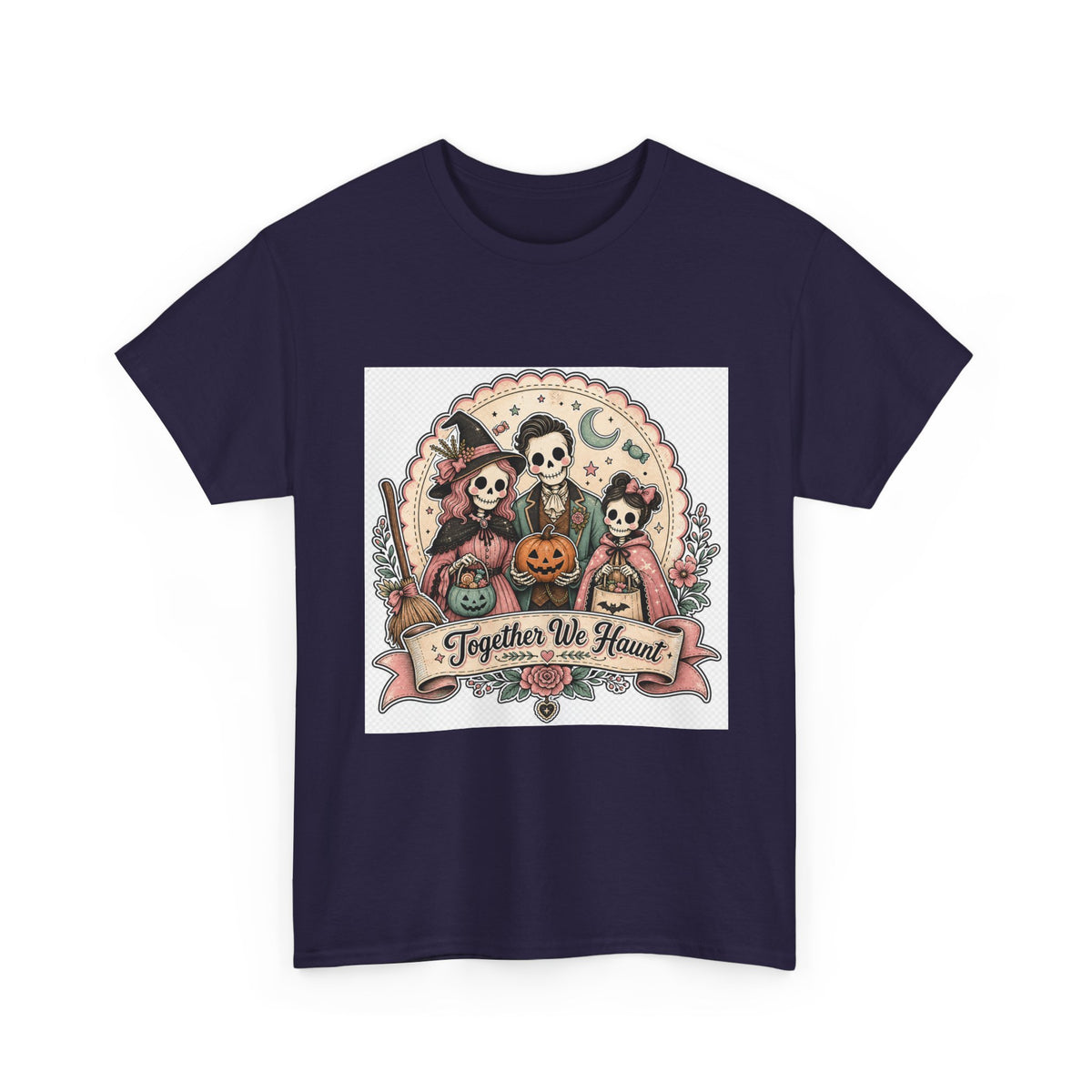Halloween Pumpkin Skull Graphic Tee for Spooky Season