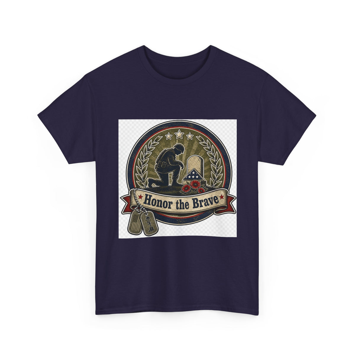 Memorial Day Tribute Tee for Patriots — Flag Heart Art