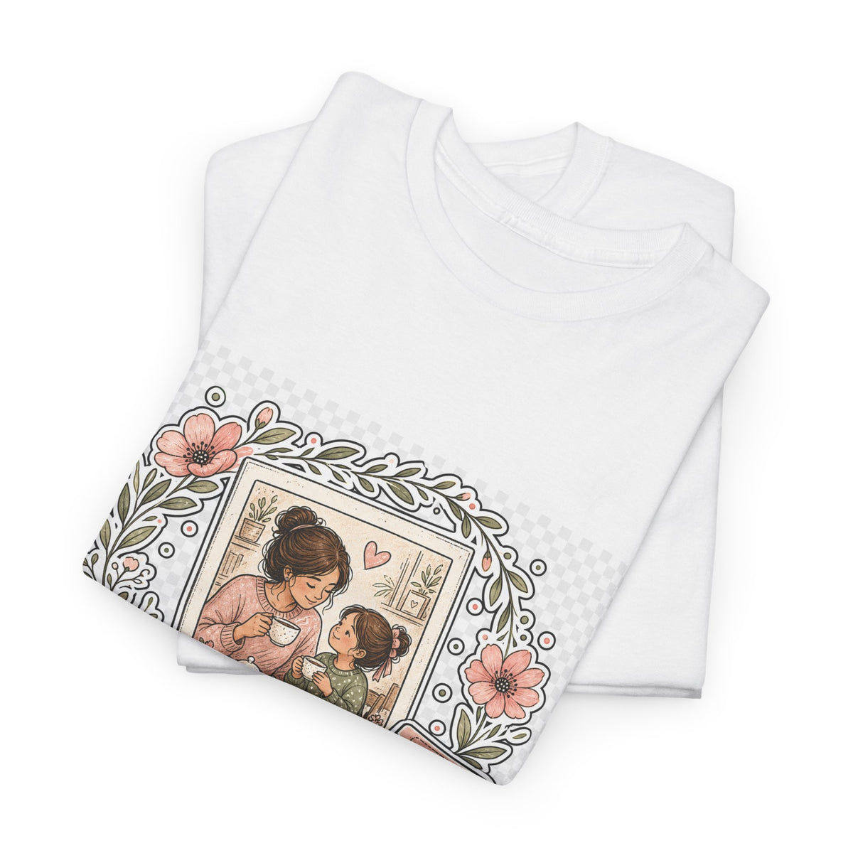 Mother's Day Mom Floral Heart Tee — Soft Cotton Gift for Mom