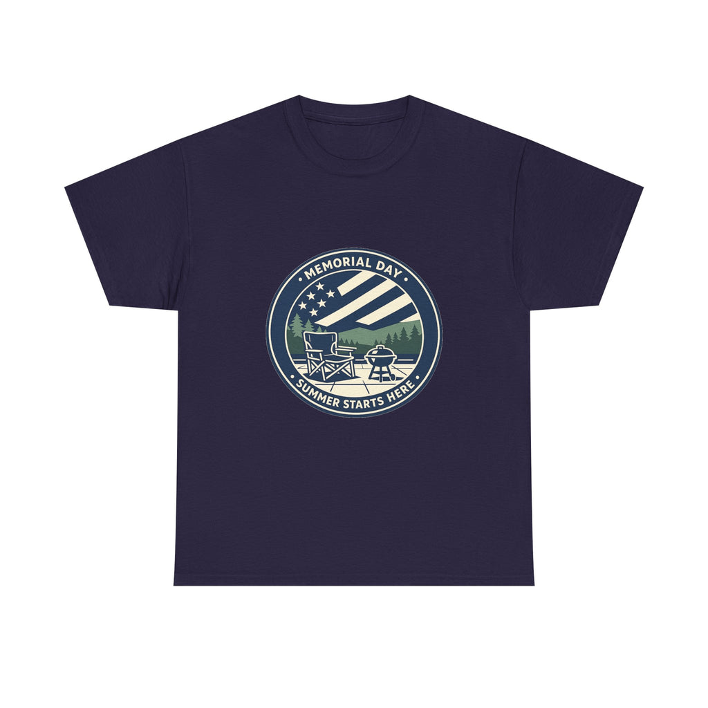 Memorial Day T-Shirt for Patriotic Americans - Red White Blue Art