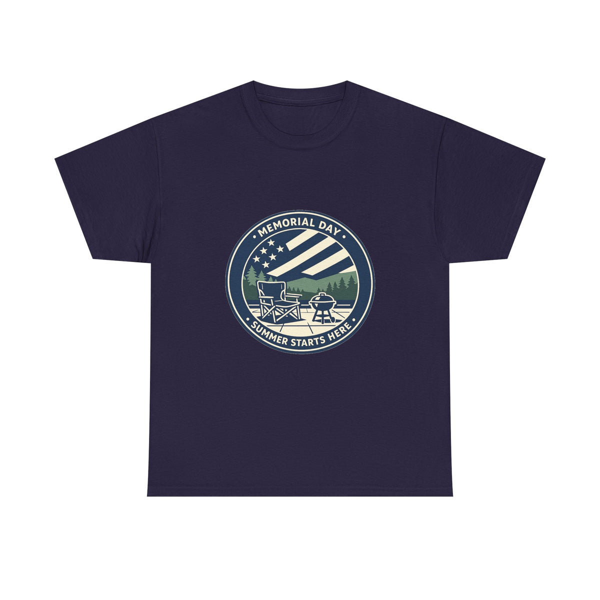 Memorial Day T-Shirt for Patriotic Americans - Red White Blue Art