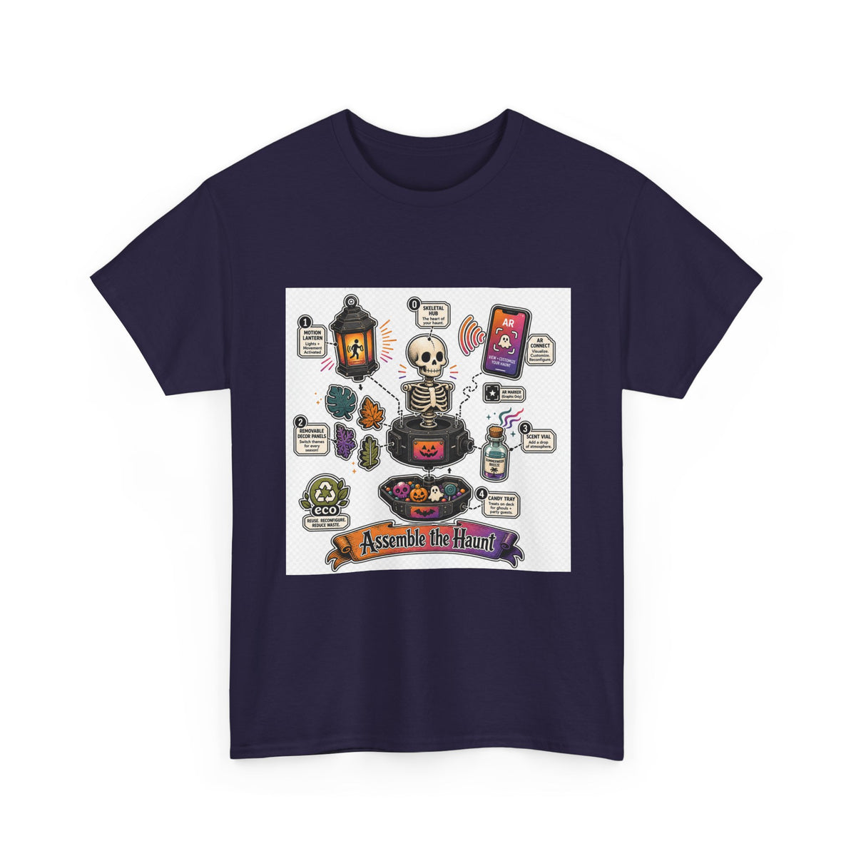 Halloween Skeleton Moon Shirt for Adults – Spooky Graphic Tee