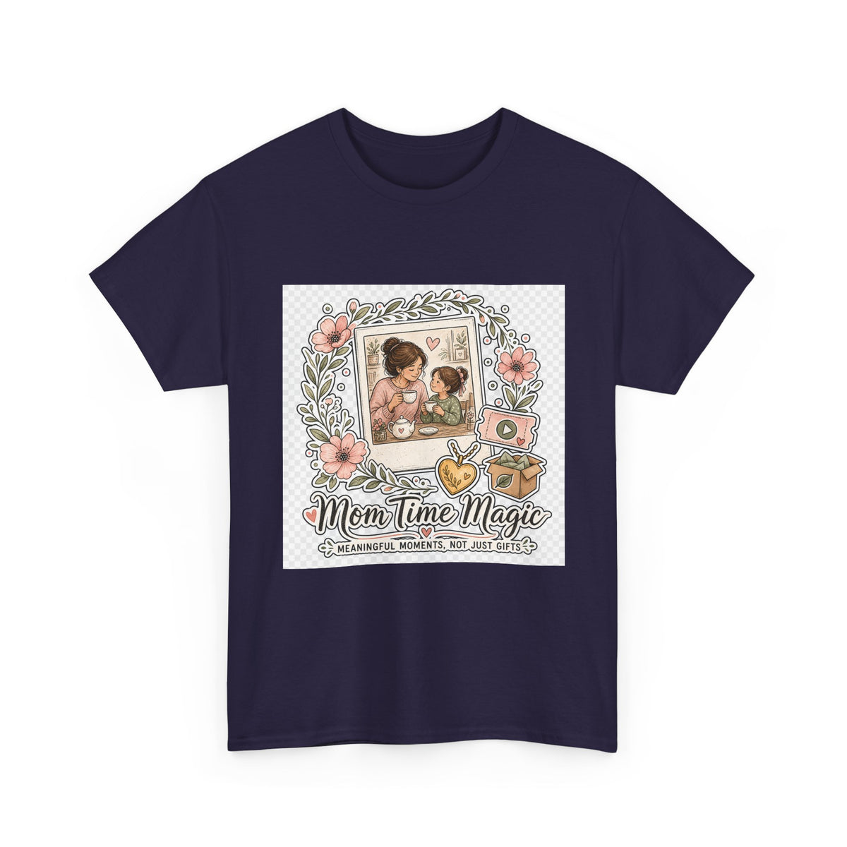 Mother's Day Mom Floral Heart Tee — Soft Cotton Gift for Mom