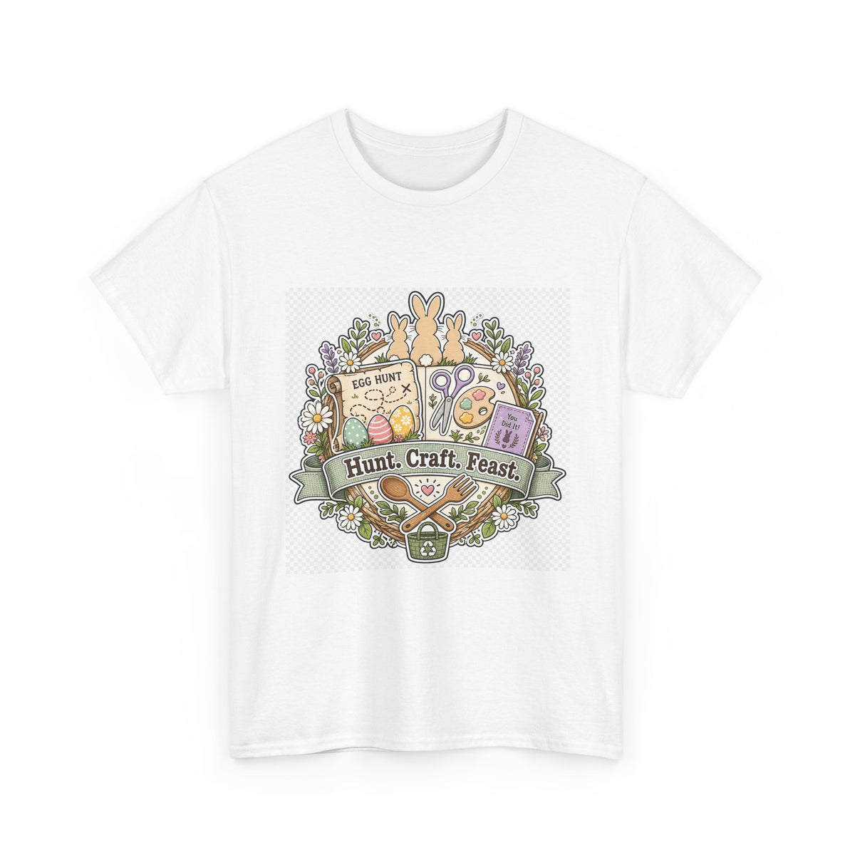 Easter Sunday Floral Bunny & Egg Tee - Matching Family Shirts