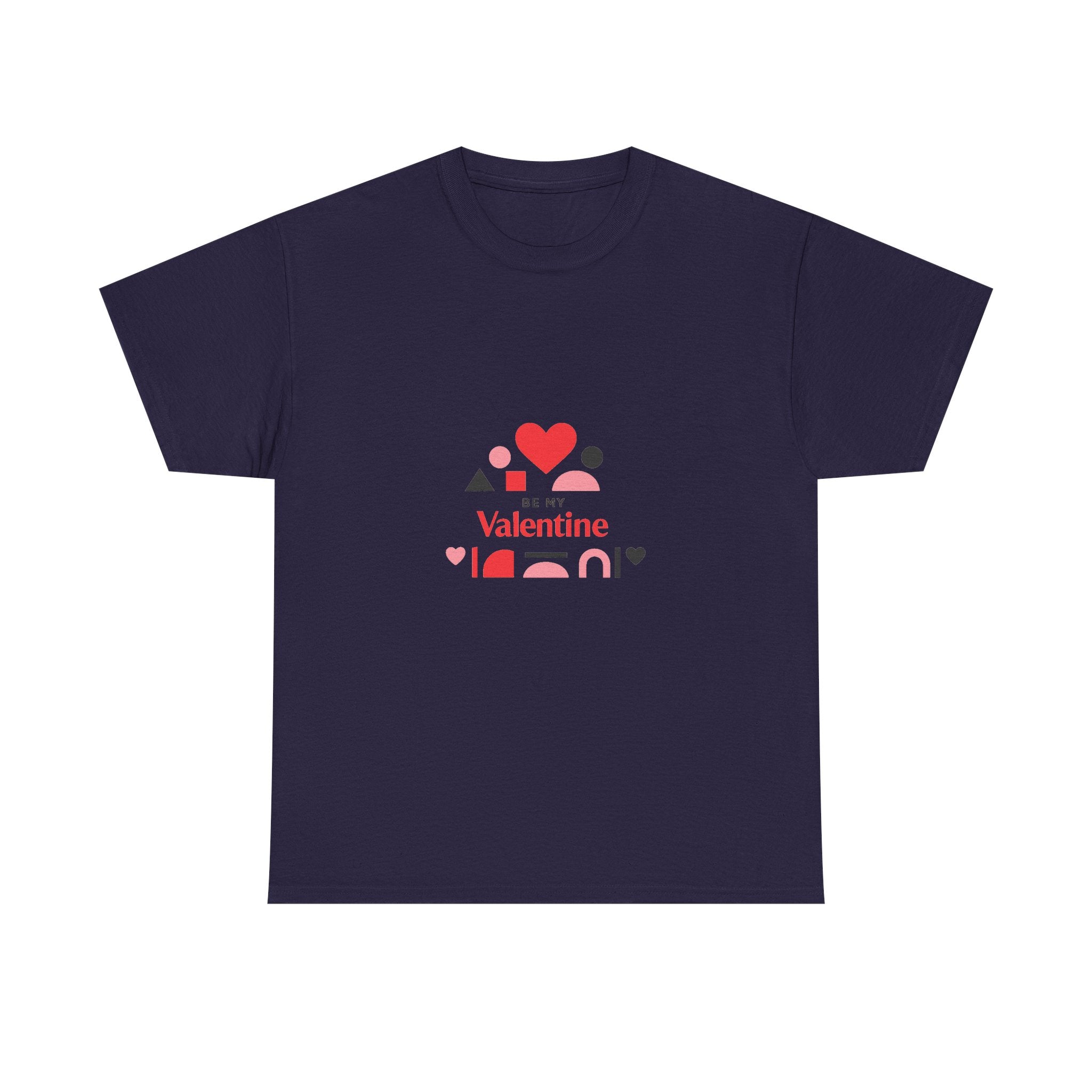 Valentine's Day Tee - AI-Assisted Geometric Heart Design for Couples