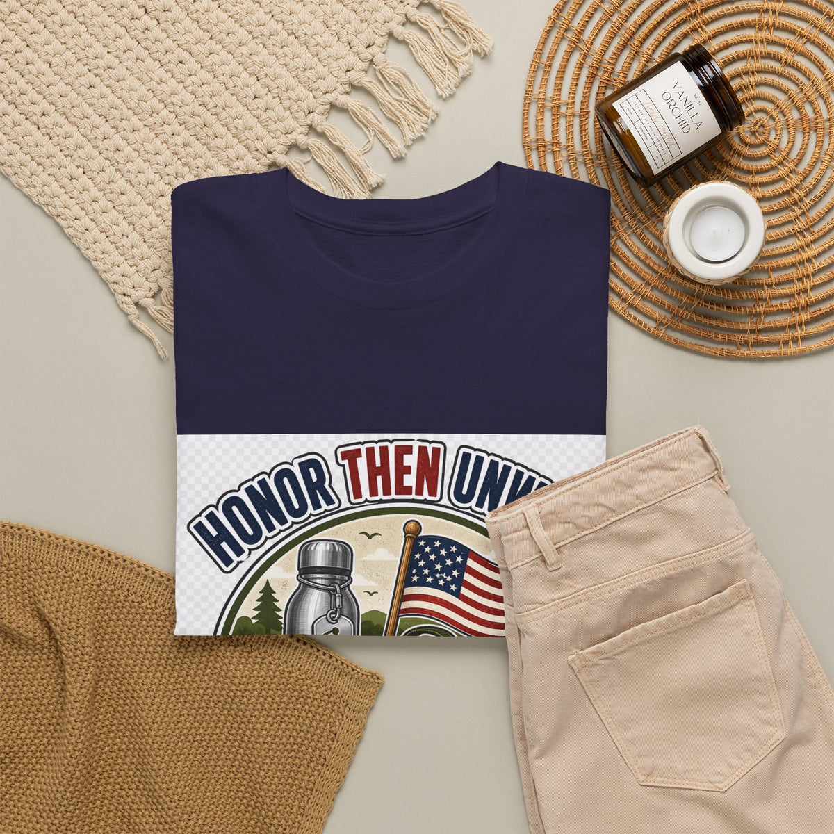 Memorial Day Patriotic Tee for Veterans & Families, Flag Art