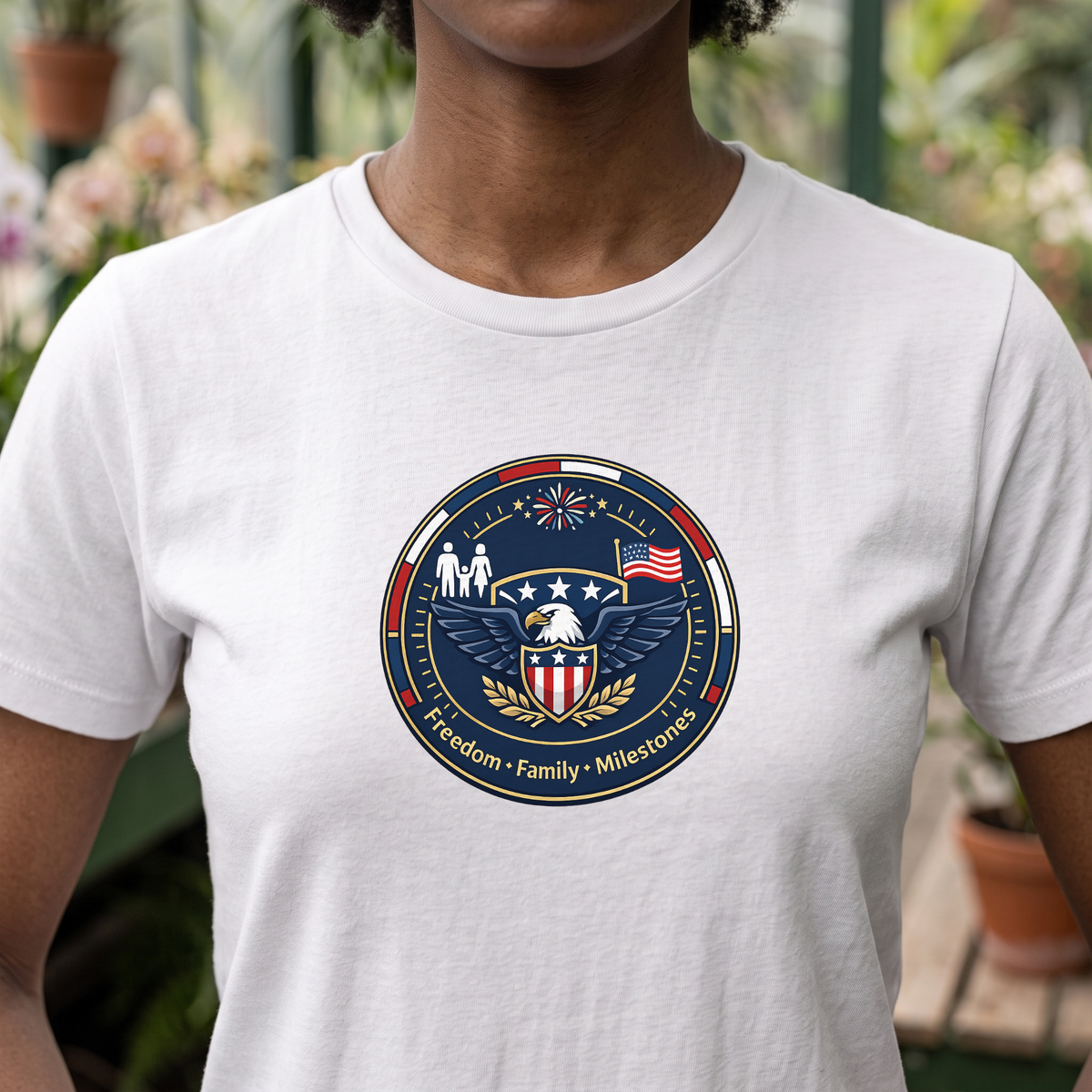 Independence Day Tee for Patriotic Fans Firework Flag Design