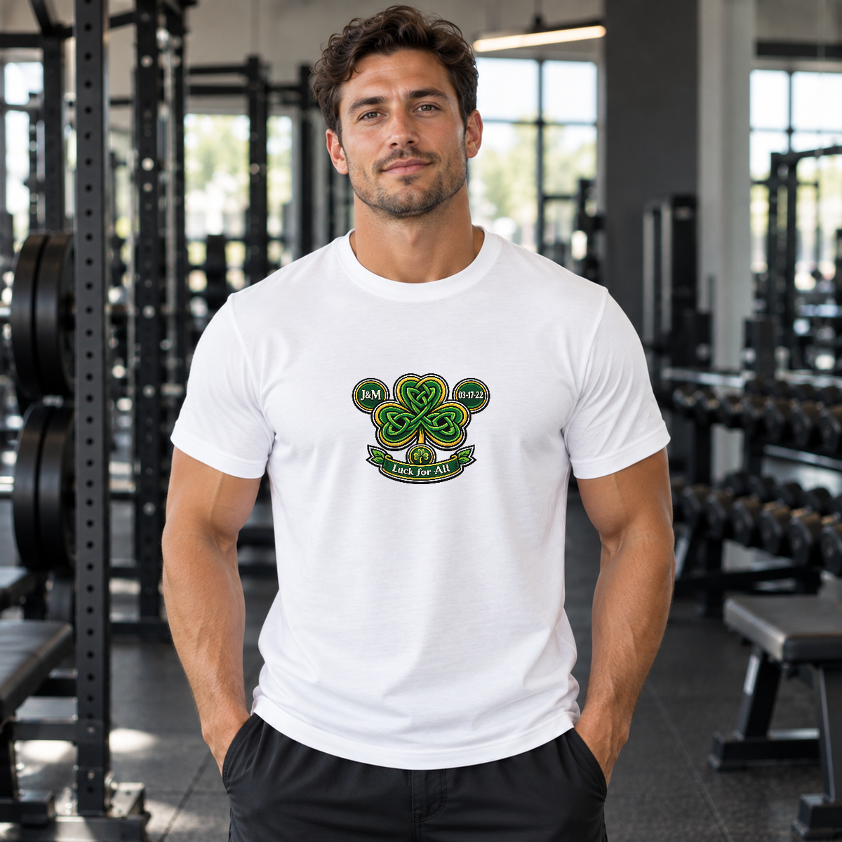 St. Patrick's Day Unisex Graphic Tee - Lucky Shamrock Design - Lifestyle 3