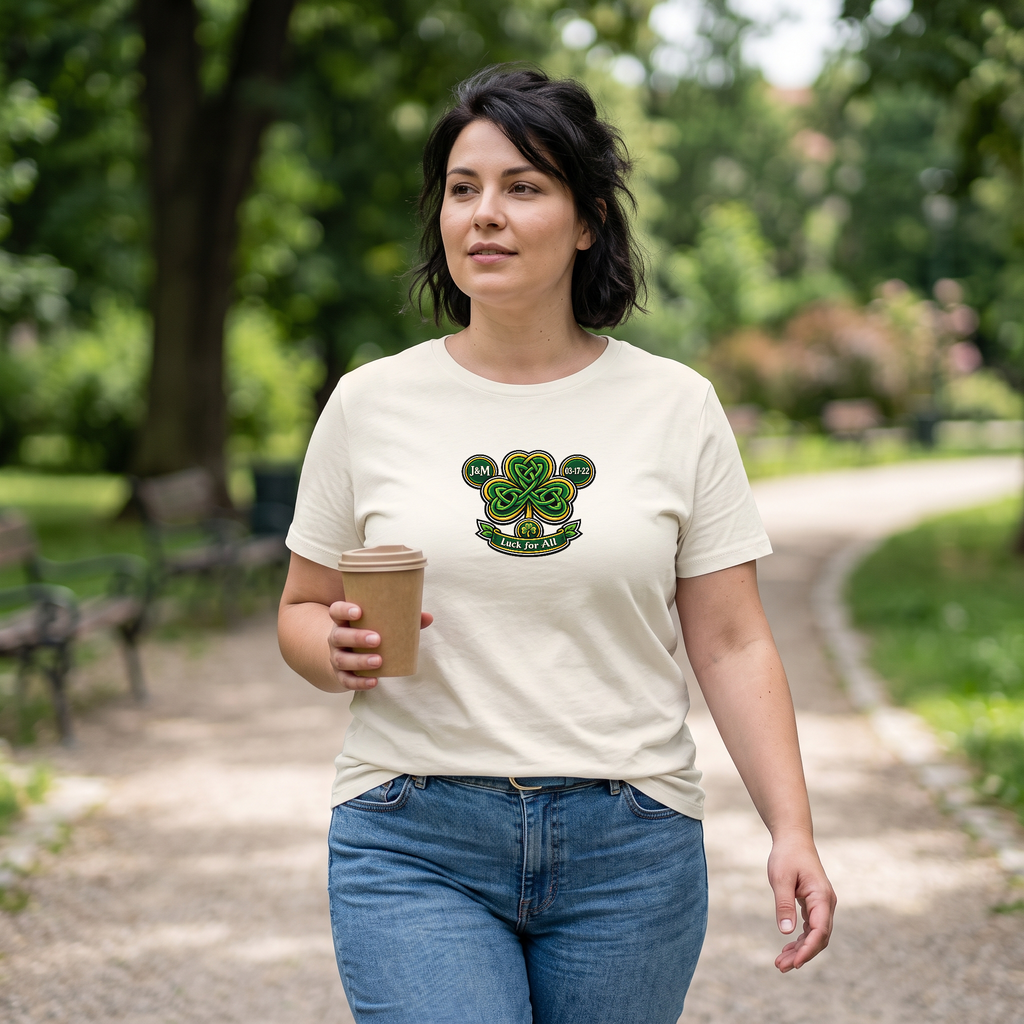 St. Patrick's Day Unisex Graphic Tee - Lucky Shamrock Design - Lifestyle 5