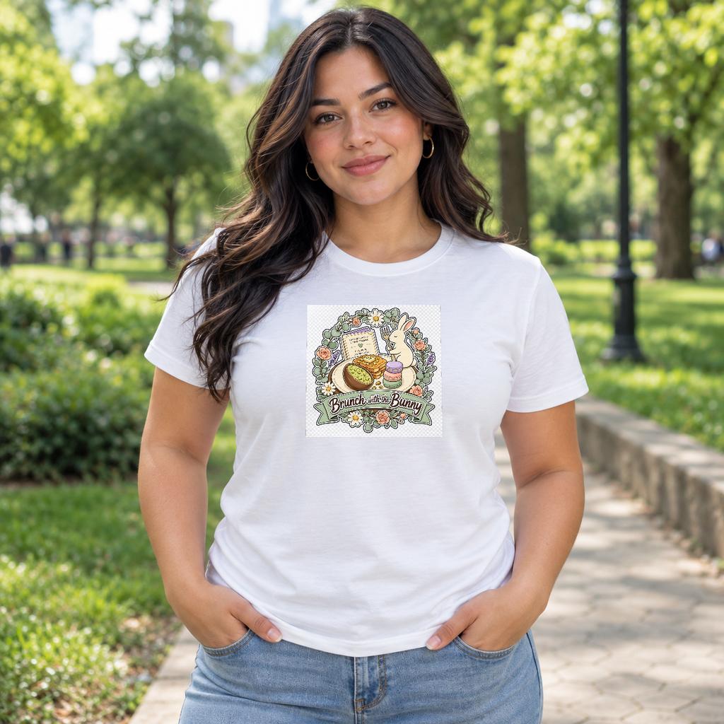Easter Sunday Shirt for Family — Pastel Bunny Floral Tee - Lifestyle 1