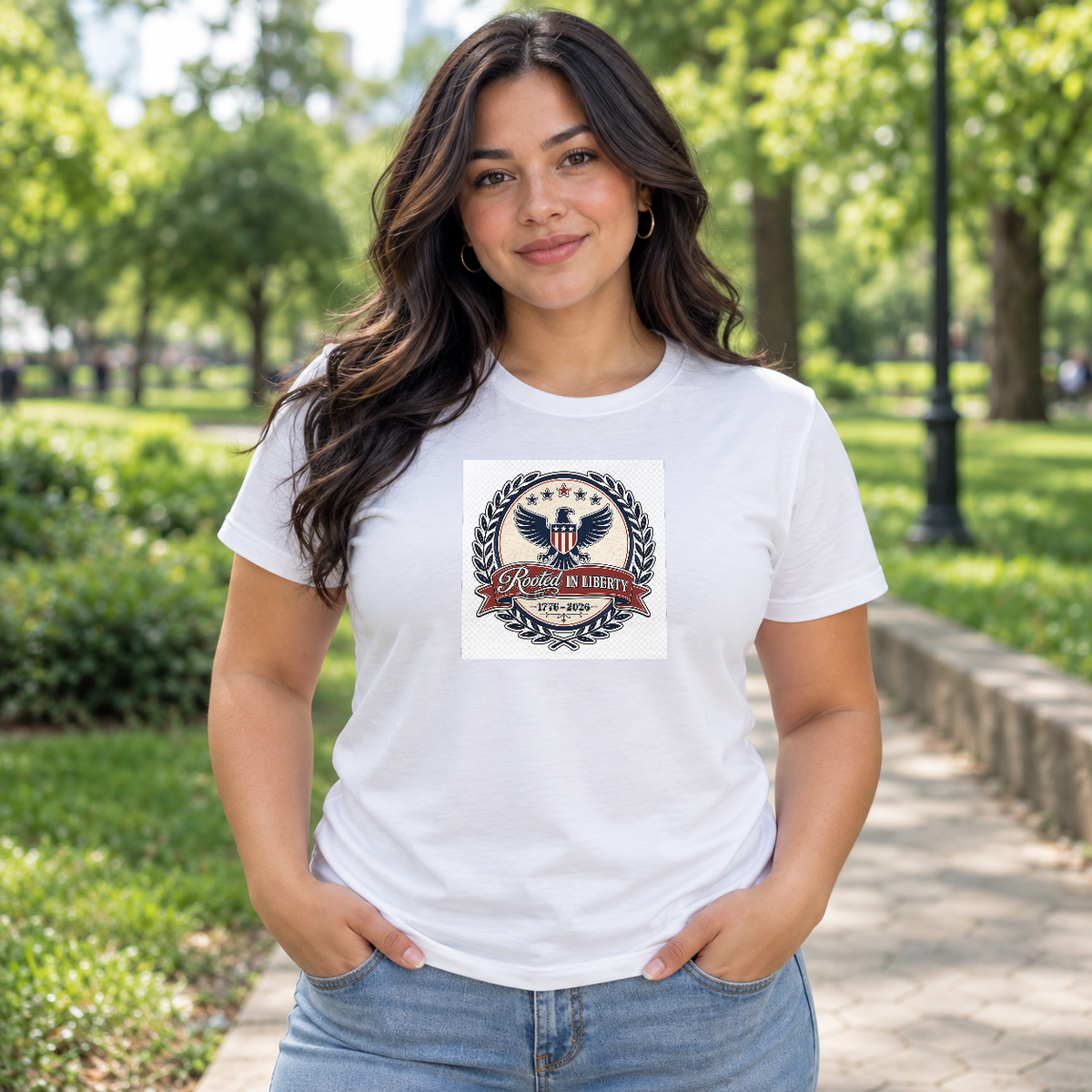 Independence Day Patriotic Flag Tee for Adults & Families - Lifestyle 1