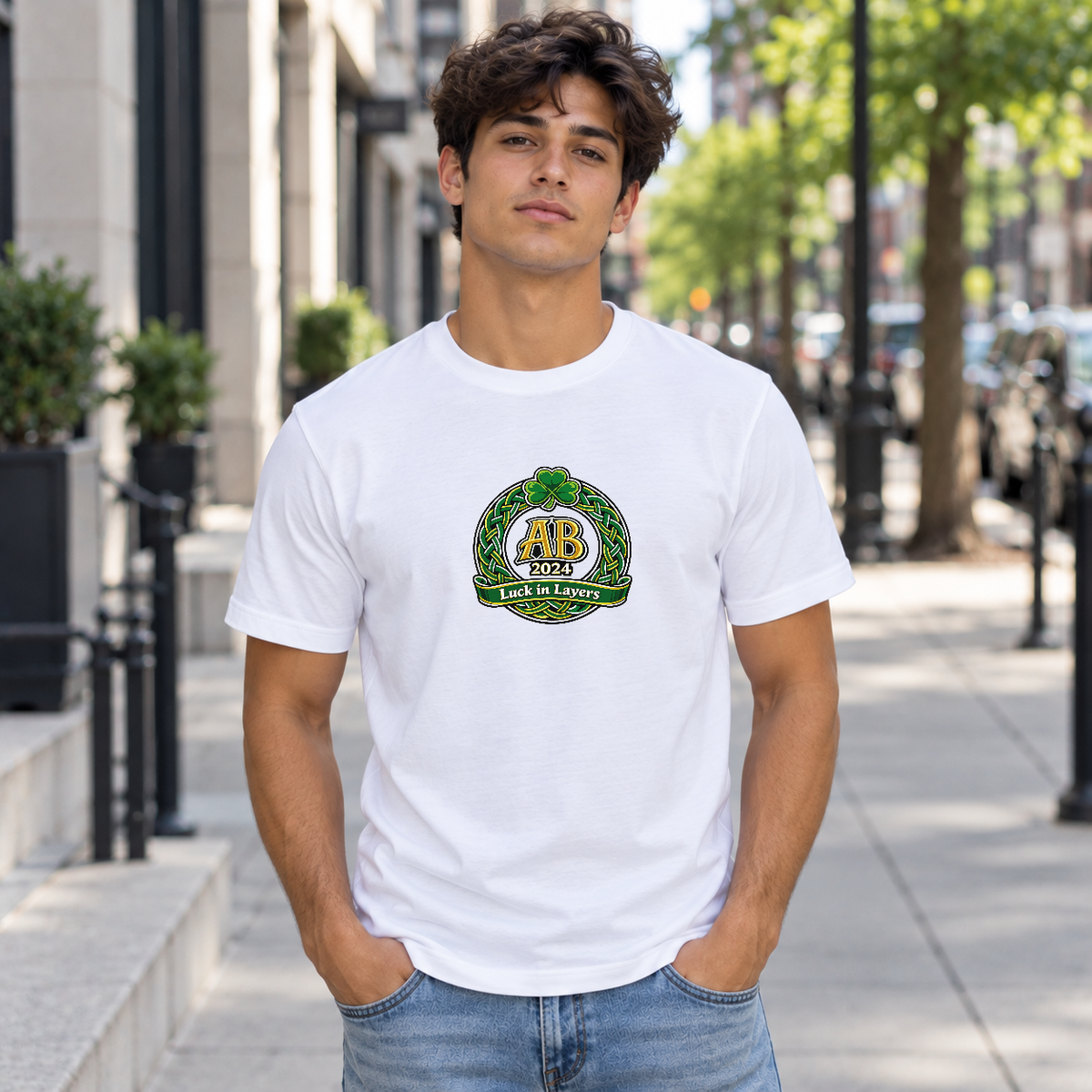 St. Patrick's Day Unisex Graphic Tee — Shamrock Gift Idea - Lifestyle 2