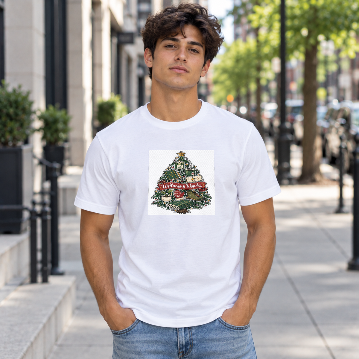 Christmas Day Retro Snow Globe Tee for Cozy Holiday Gifts - Lifestyle 2